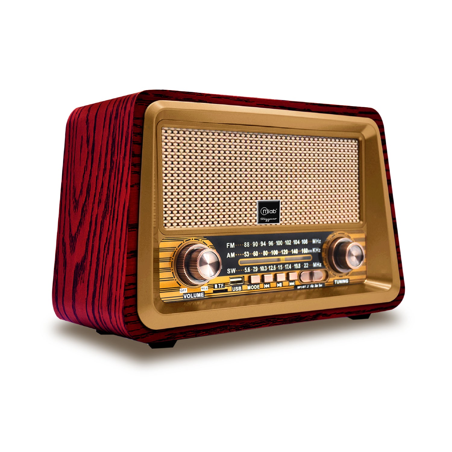 Radio Parlante Mlab 9136 Retro Stezzano Bluetooth Usb Tf Fm Color Café