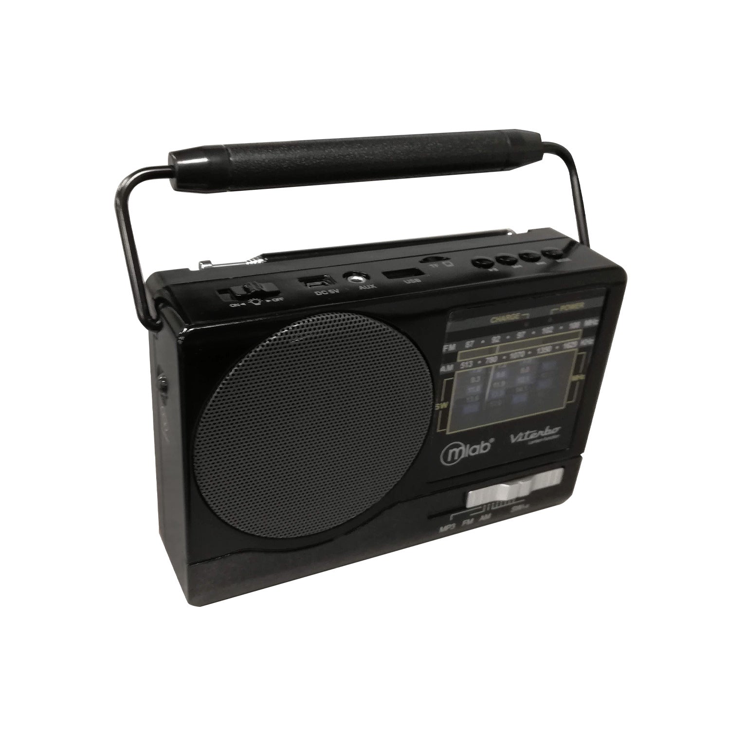 Radio Retro Mlab Viterbo 9145 Bluetooth Usb Fm Negro