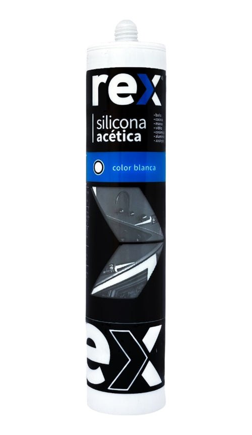 Sílicona Acética Blanca Cartucho 300ml Rex 30307