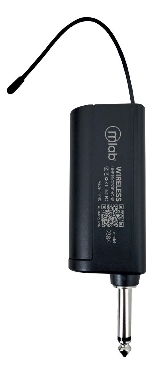 Micrófono Inalámbrico Uhf Recargable Negro Malb-9384
