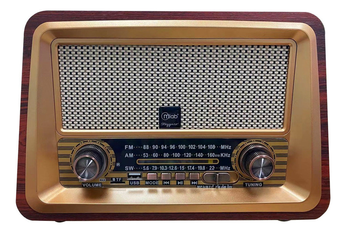 Radio Parlante Mlab 9136 Retro Stezzano Bluetooth Usb Tf Fm Color Café