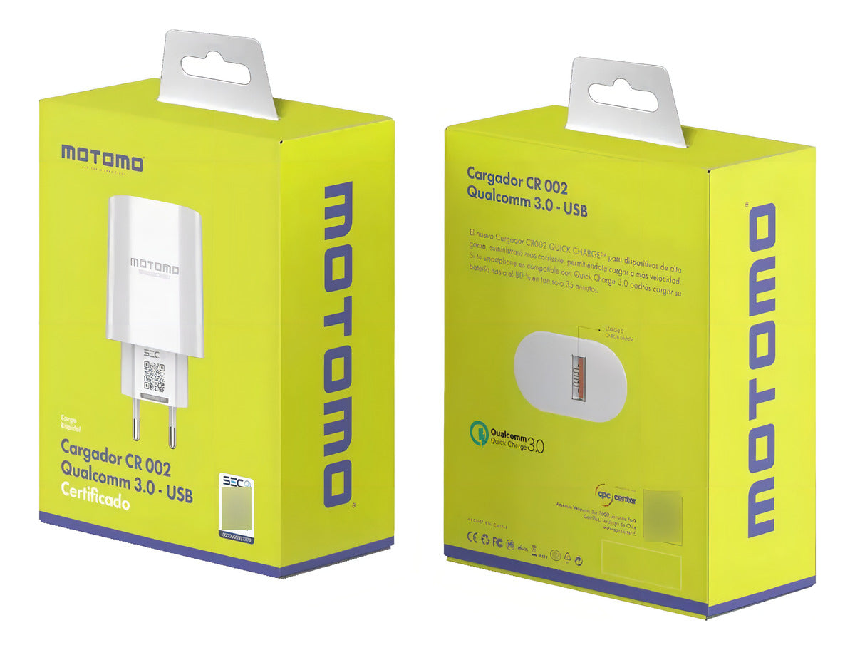 Motomo Cr-001 Usb Cargador Qualcomm 3.0 18w Color Blanco