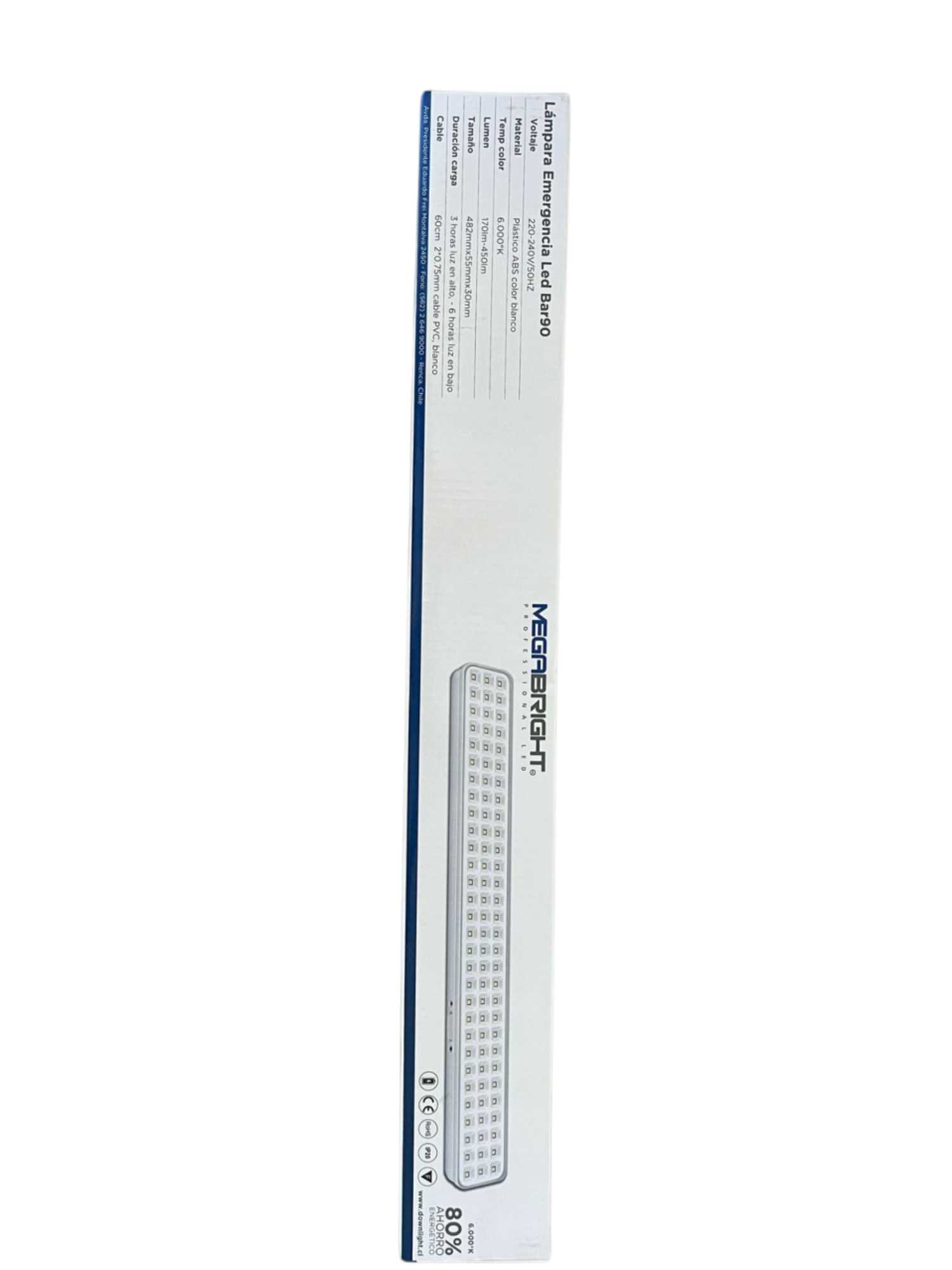 Lámpara Emerg Led Bar90 170/450lm/6.000 Megabright 3003090