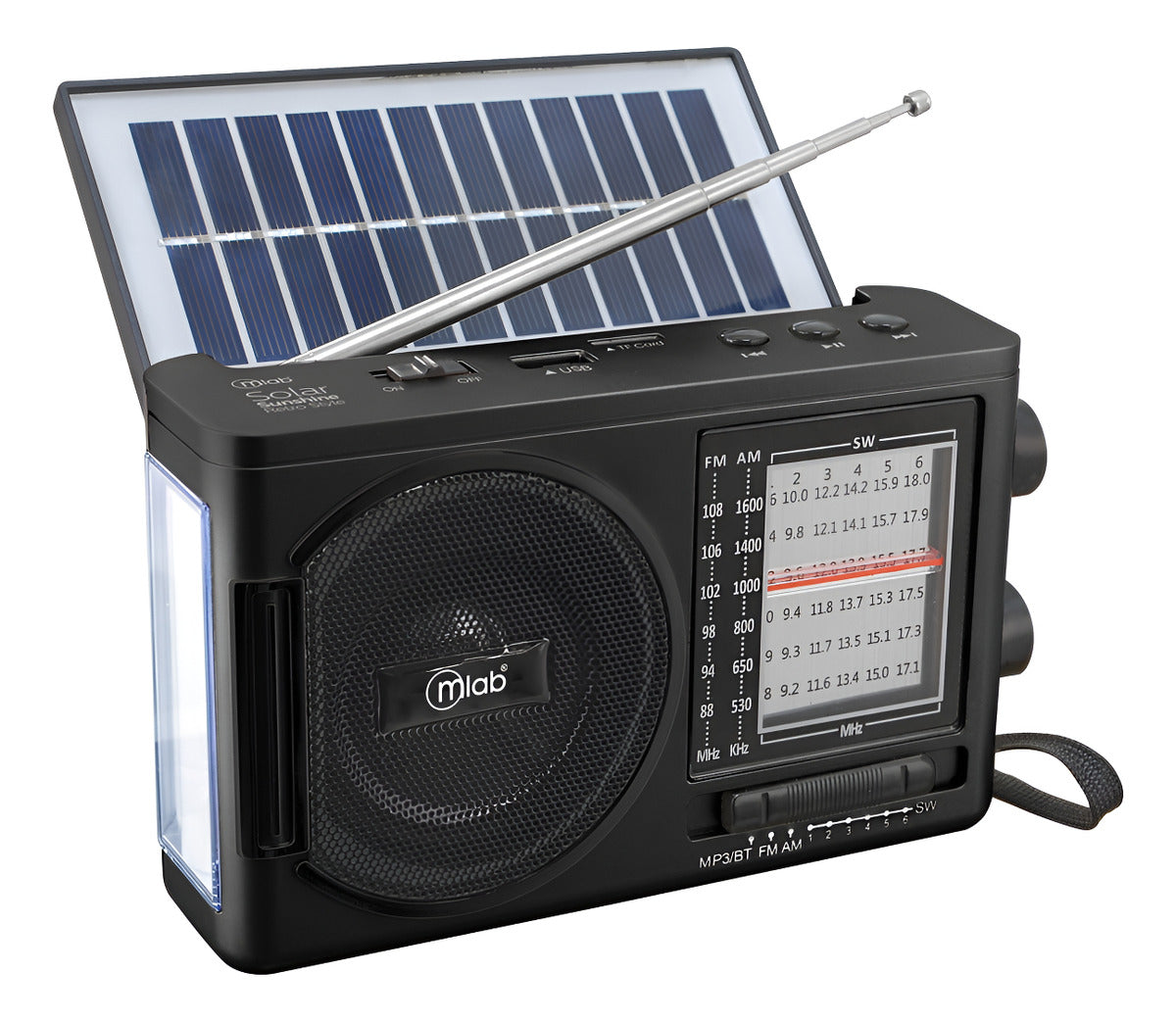 Radio Retro Portátil Solar Sunshine-light Negro Mlab 09460