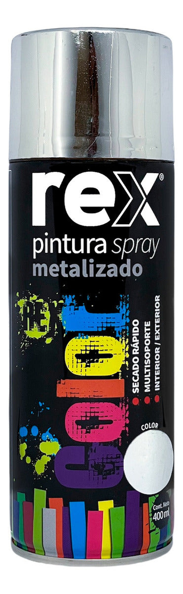 Pintura Spray Metalizado Cromo 400ml Rex 60023
