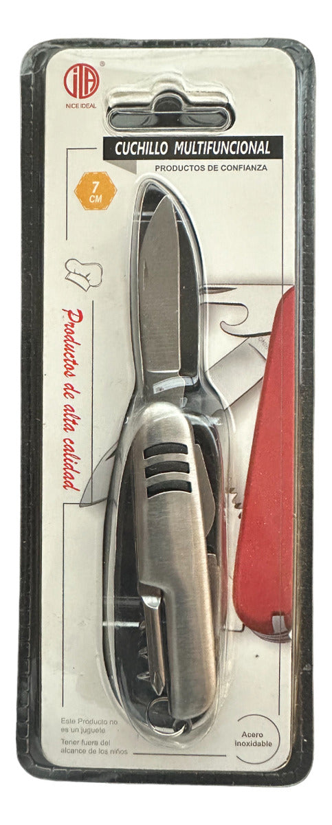 Navaja BolSíllo Multifuncional Acero Inox Nice Ideal 61451