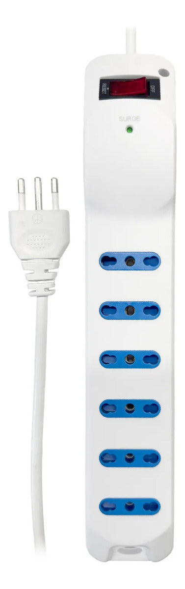 Alargador Zapatilla 3m/6pos 2500w/918j Macrotel Me-3837
