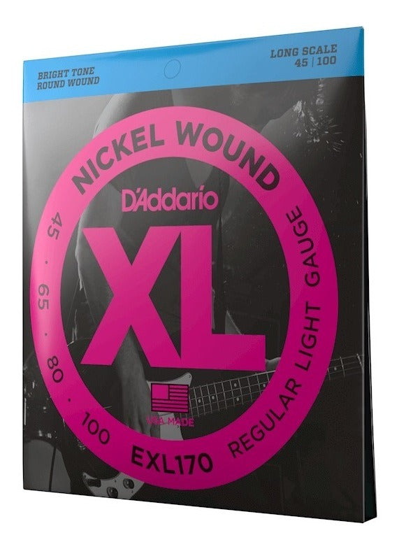 Cuerda De Bajo Daddario Larga Ligera Regulare Exl170 045-100