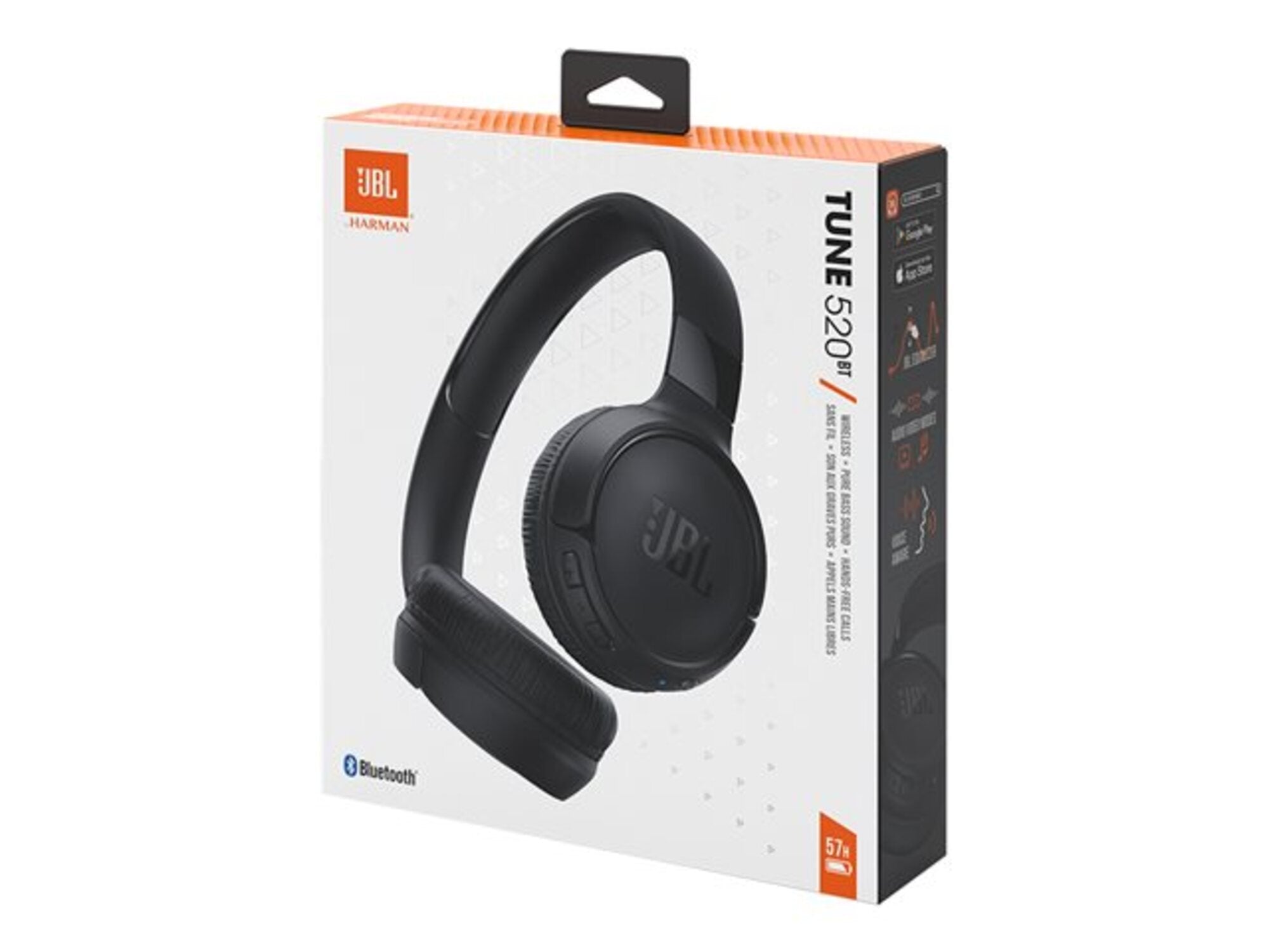 AUDIFONO BLUETOOTH ON-EAR HEADPHONE 57H NEGRO JBL TUNE520BT