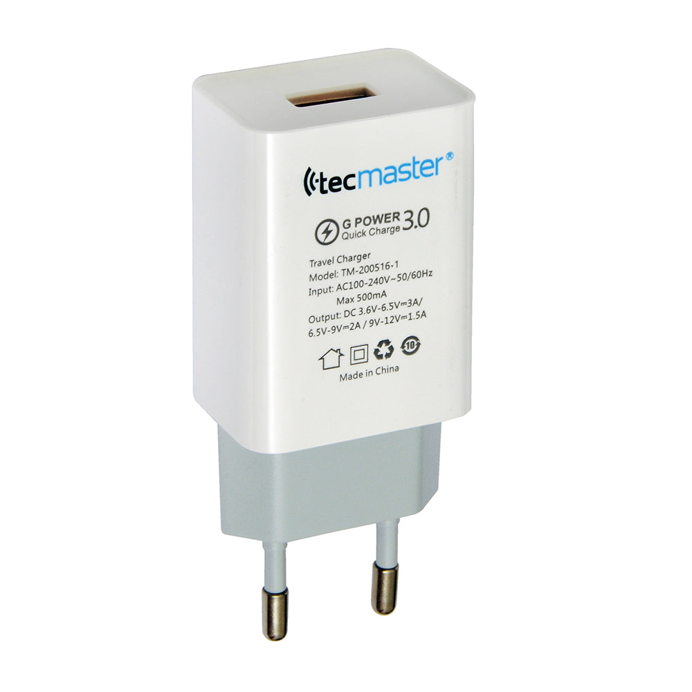 Cargador Pared Quick Charge 3a/2.4a Tecmaster Tm-200516-1
