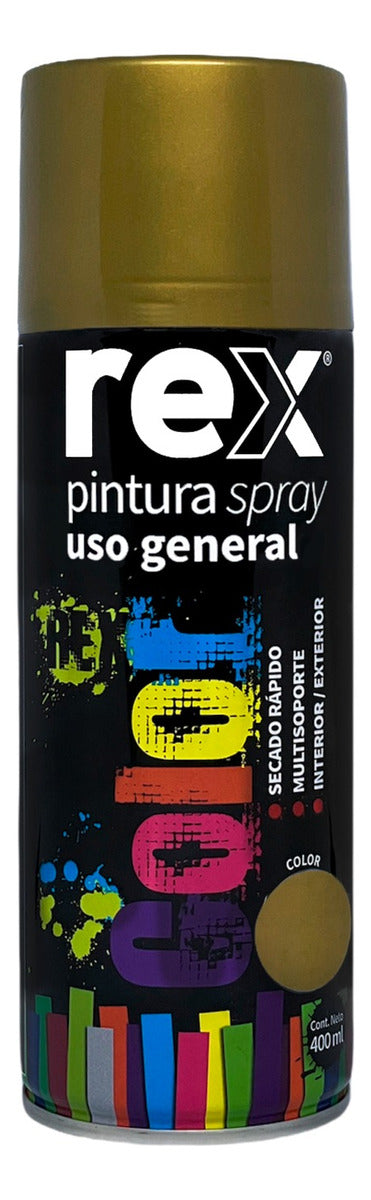Pintura Spray General Color Dorado 400 Ml Rex 60009