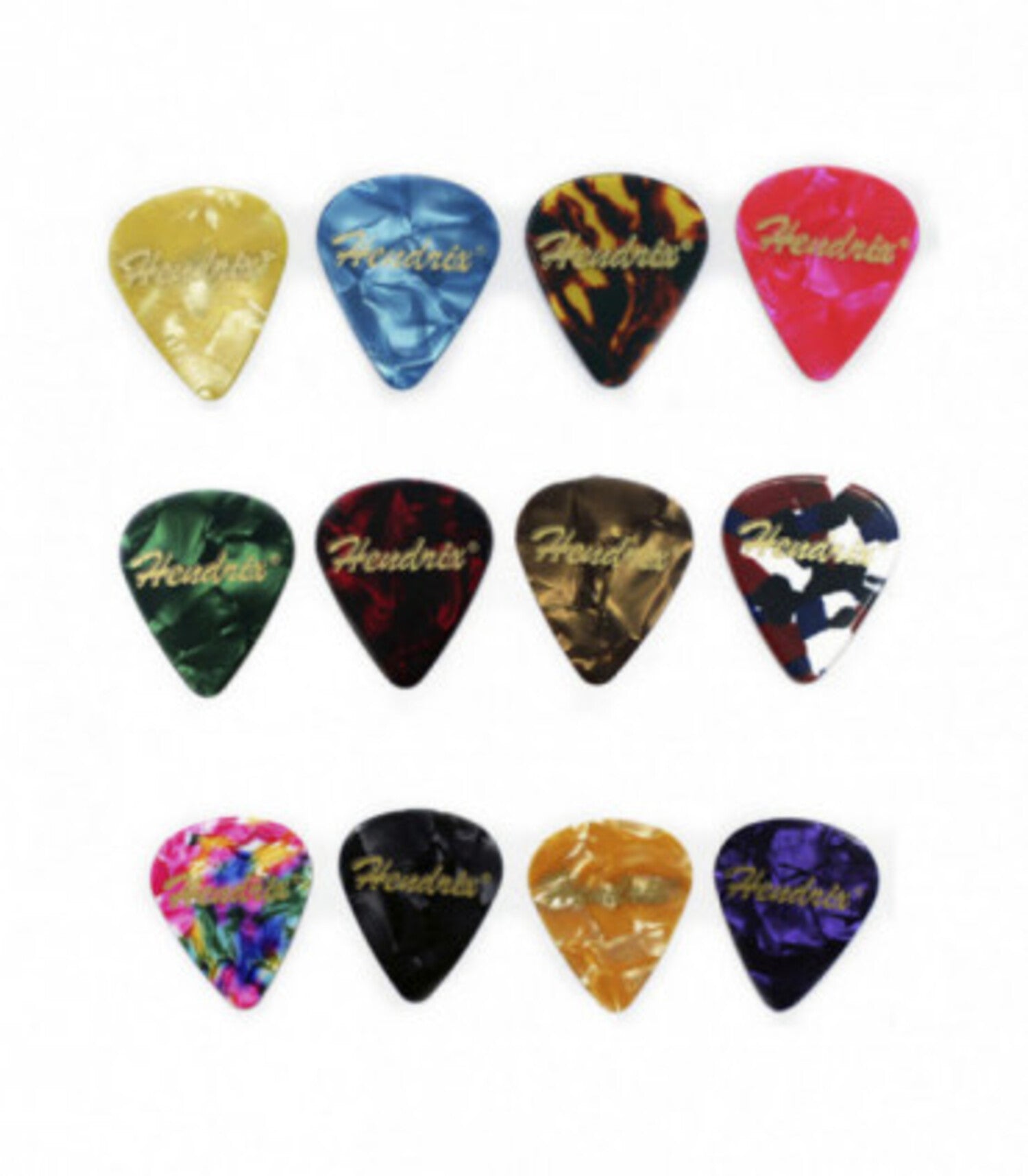 Set De Uñetas Hendrix 180 Piezas Diferentes Colores Hx0039