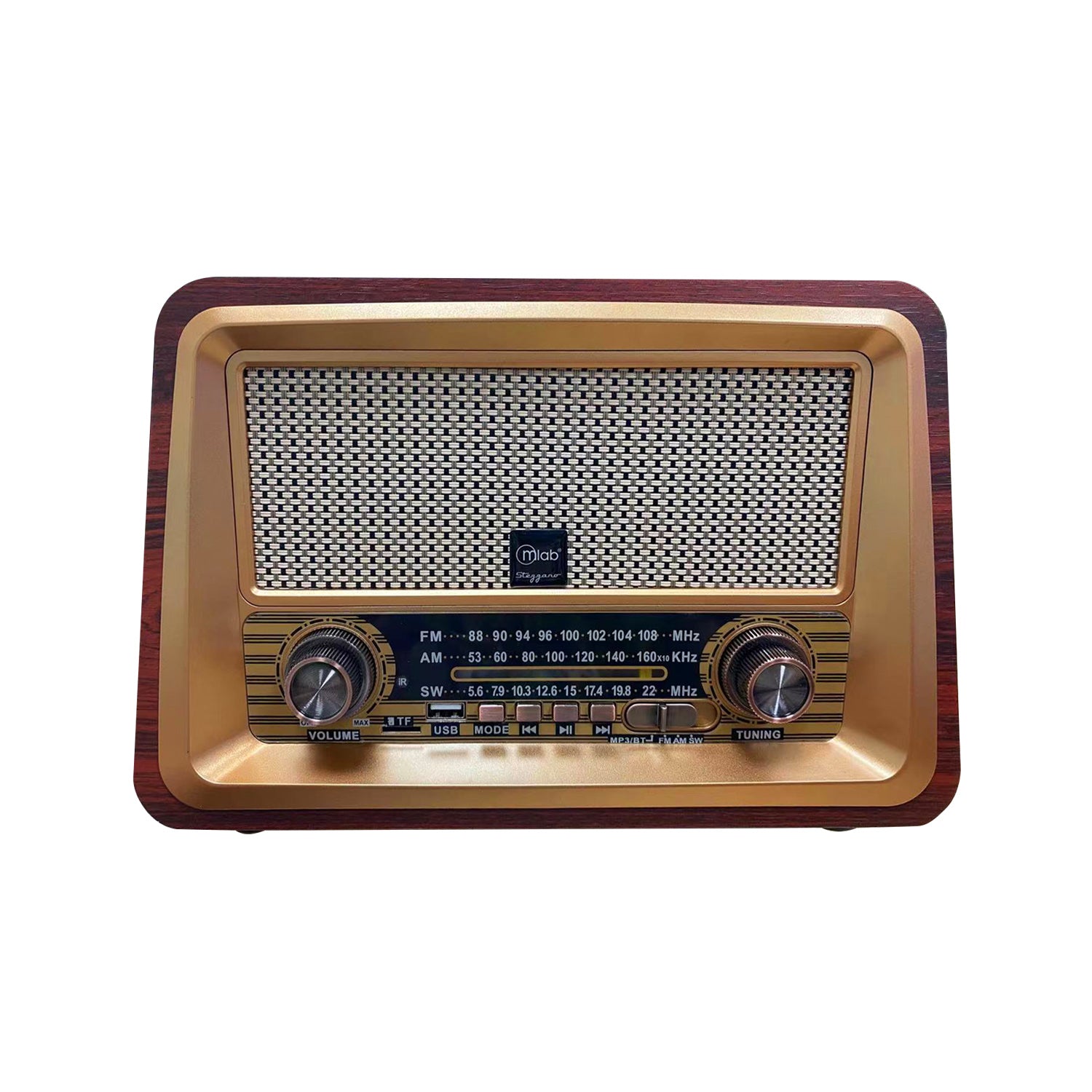 Radio Parlante Mlab 9136 Retro Stezzano Bluetooth Usb Tf Fm Color Café