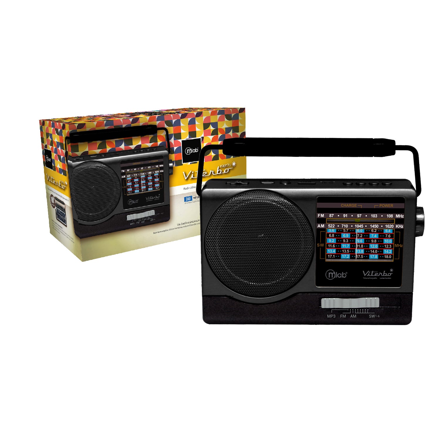 Radio Retro Mlab Viterbo 9145 Bluetooth Usb Fm Negro