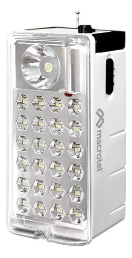 Luz Emergencia C/radio Fm 300lm/24led/6w Macrotel Ms-6750r