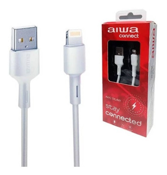 Cable Aiwa Lightning Usb 1.2 Mts  Awcs1l4w Compatible Con Ip