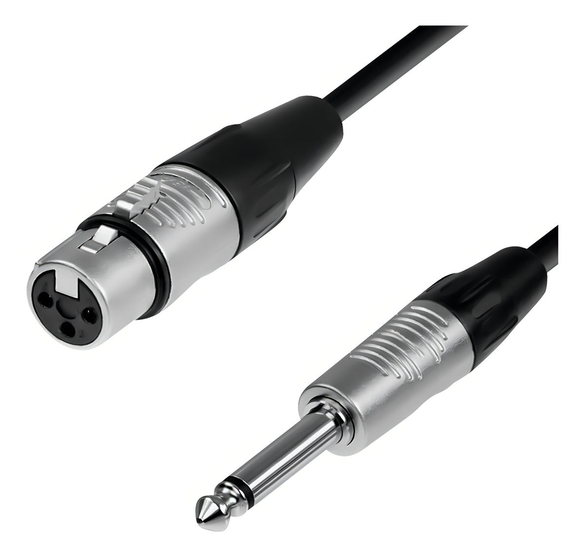 Cable Xlr Hembra A Plug 6.3 Mono, 10 Mts, Negro