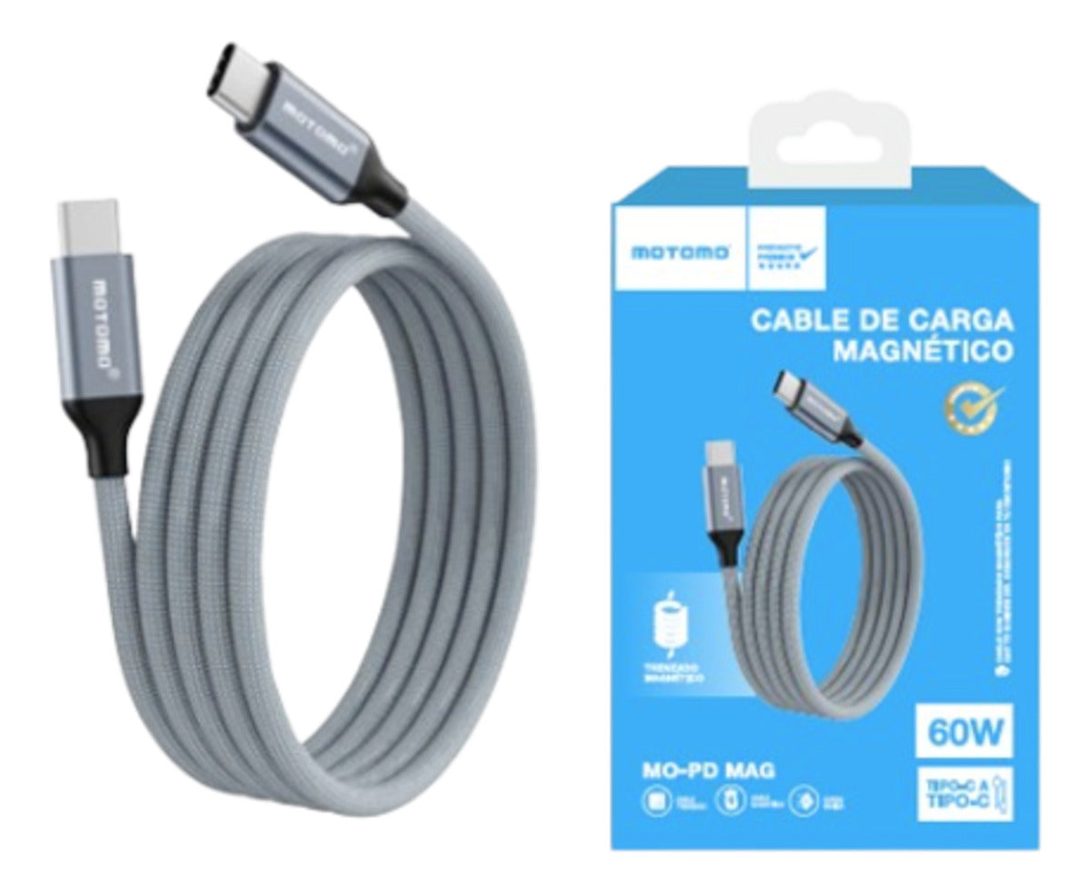 Cable Usb 60w 1m Tipo-c/tipo-c Magnetico Motomo Mo-pdmag