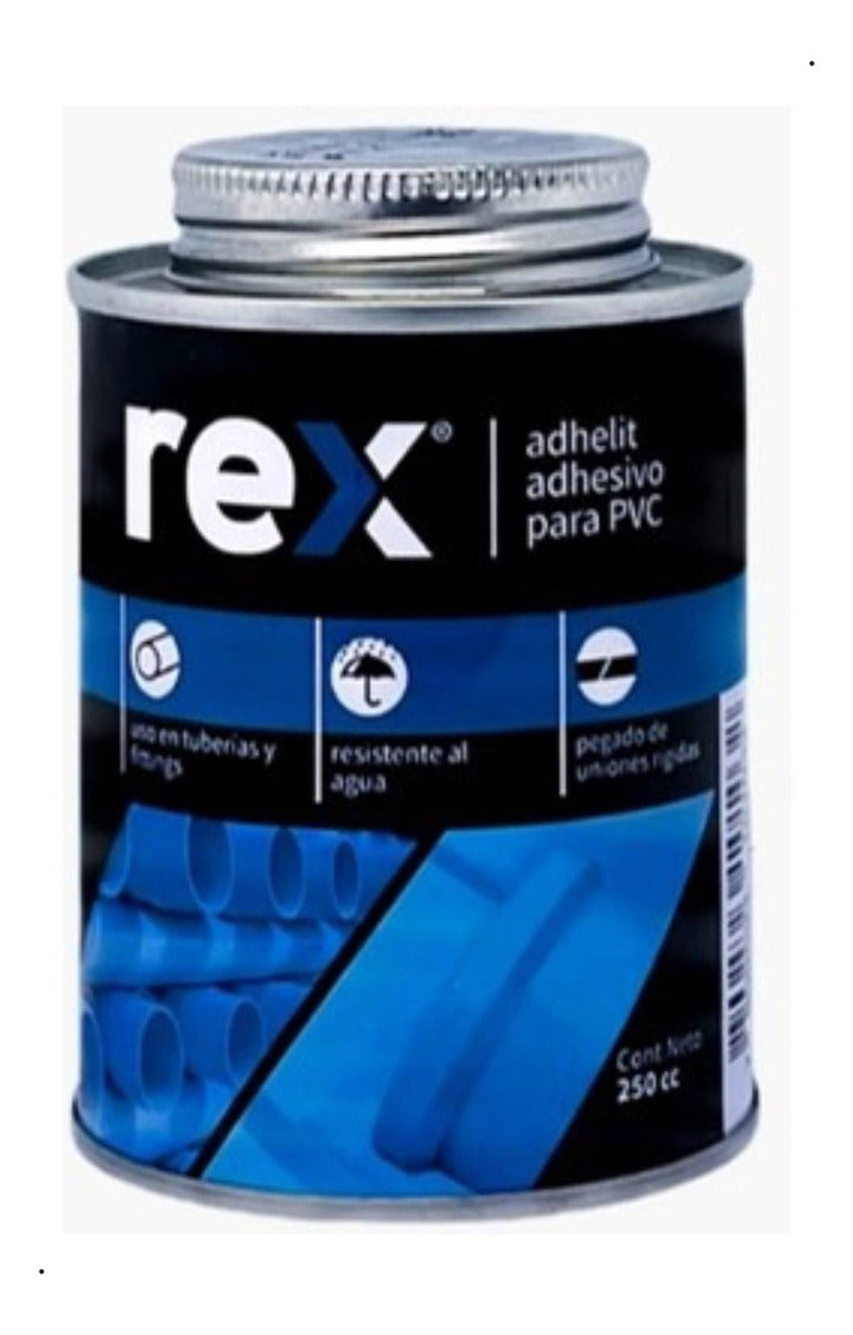 AdheSívo Para Pvc 250 Cc Tarro Secado Rapido Marca Rex 30480