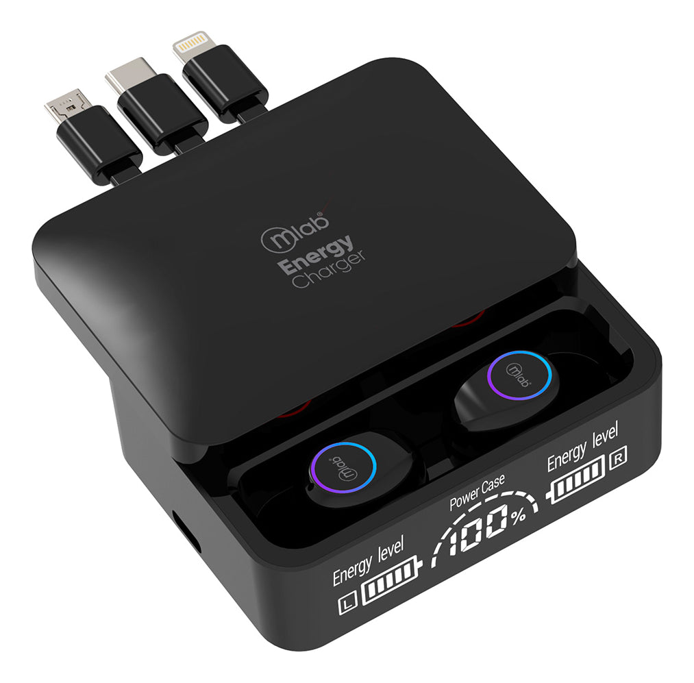 Audifono Tws Energy Charger Wired Powerbank 2000m Mlab 09356