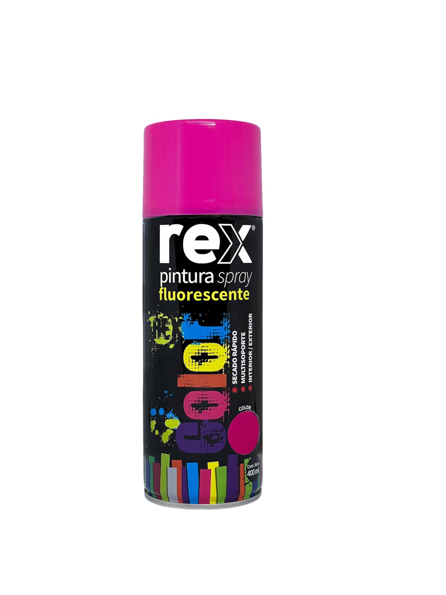 Pintura Spray Fluorescente Color Rosa 400 Ml Rex 60032