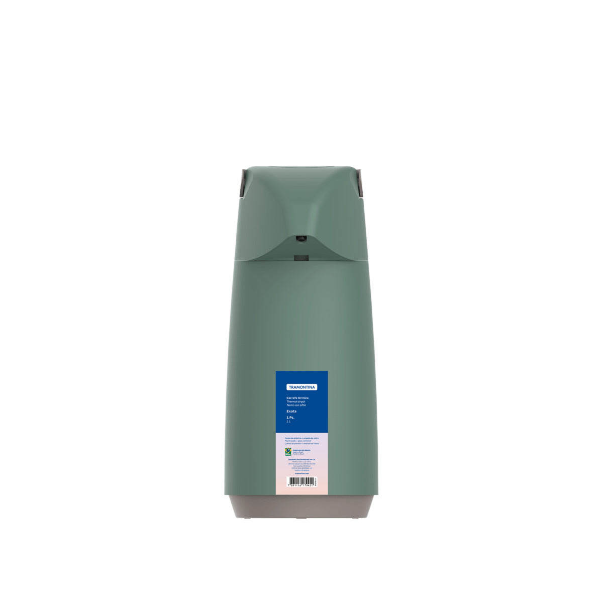 Termo Tramontina Exact Glass Ampolle Thermos 1.8 L, Color Verde