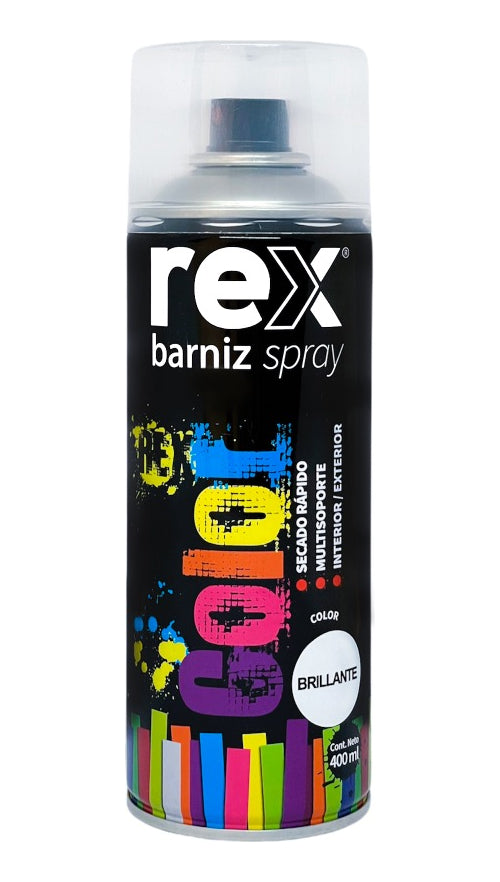 Pintura Spray Barniz Color Brillante 400 Ml Rex 60045