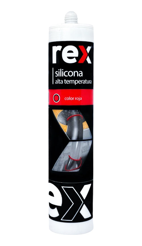 Sílicona Alta Temperatura Rojo Cartucho 300ml Rex 30142