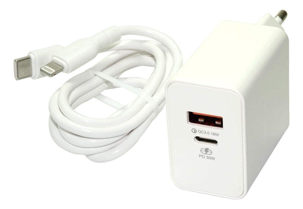 Cargador De Pared Cr25 Tipo C A Lightning 30w Motomo Pa026