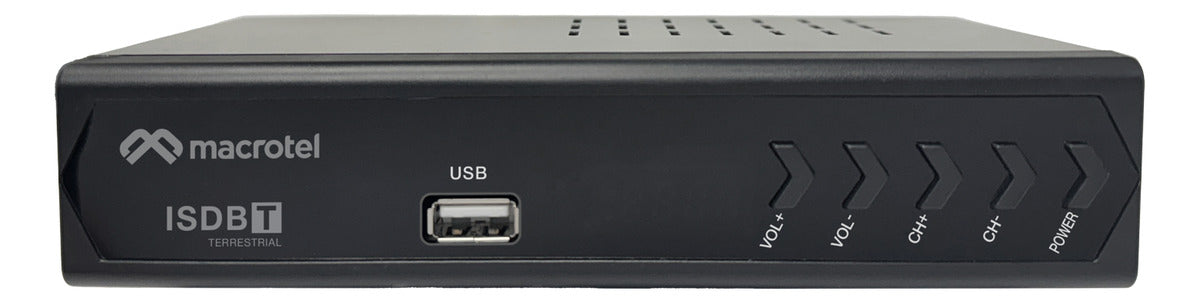 Decodificador/receptor Macrotel Mv-dvbt2 Decodificador De Tv Con Señal Digital Negro