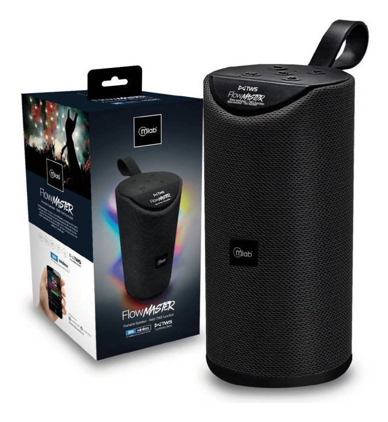 Parlante Bluetooth Flow Master Aux Mp3 Fm Microlab Negro