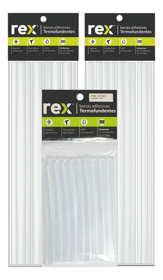 Barras Sílicona Hot Melt 1.2cmx30cm Bolsa 4 Unid Rex 30279