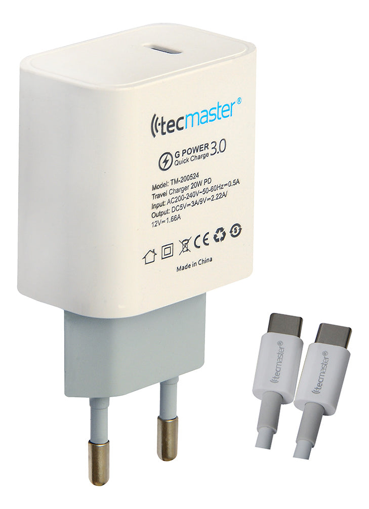 Cargador Pared Type-c 1usb/3a Pd Tecmaster Tm-200524