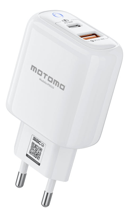 Cargador De Pared 20w/3.0 Tipo-c A Tipo-c Motomo Pd010