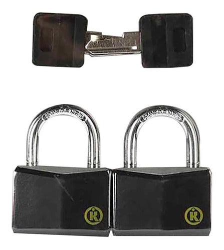 Kit De Candados De Seguridad Ackman 40mm 2 Unidades Color Negro