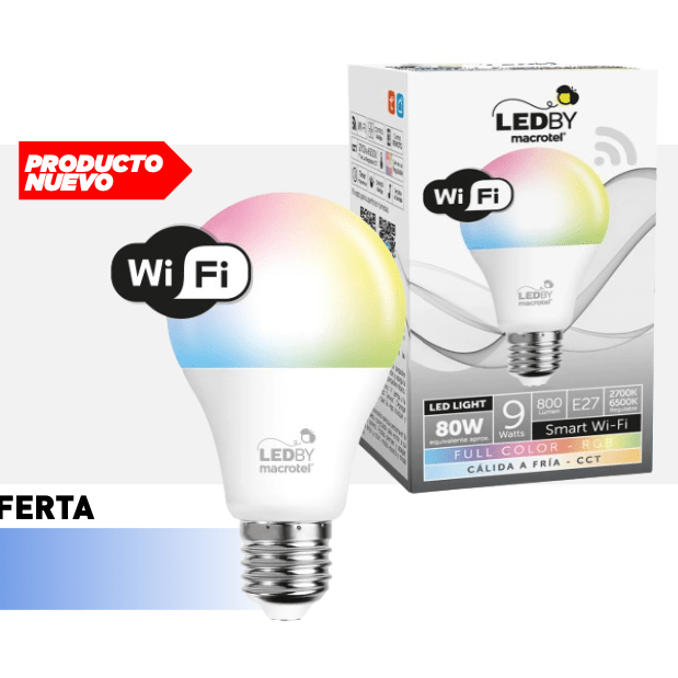 AMPOLLETA LED WIFI 9W COLOR RGB