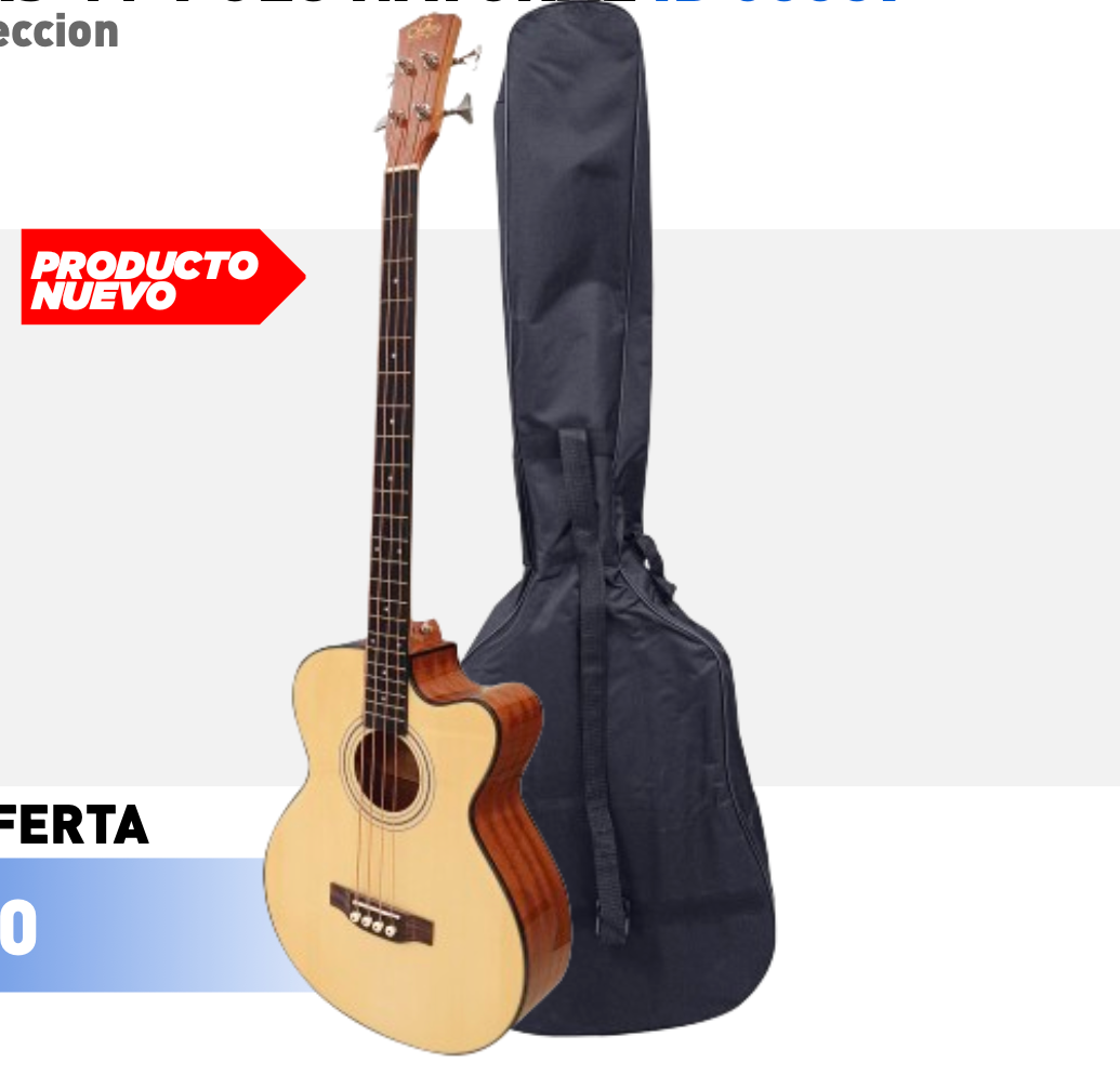 BAJO ELECTROACÚSTICO 4 CUERDAS 44”PULG NATURAL