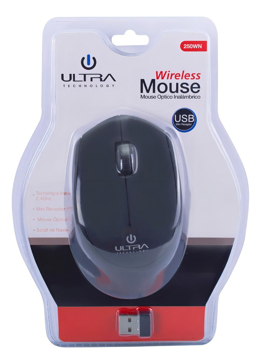 Mouse Inalámbrico Ultra M250 Negro