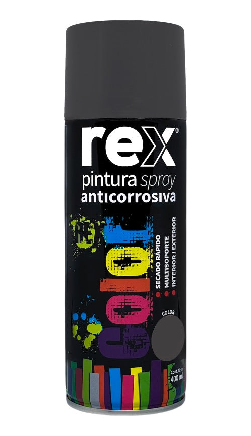Pintura Spray AnticorroSívo Color Gris 400 Ml Rex 60039