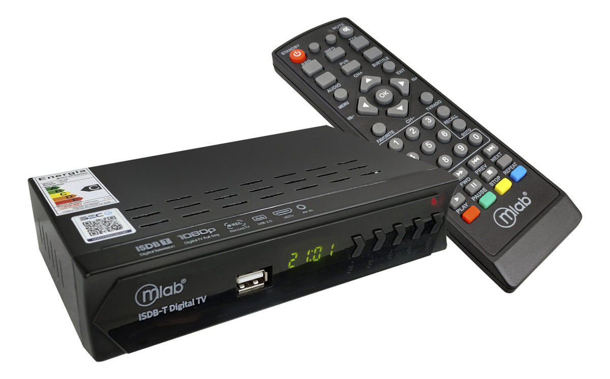 Decodificador Señal Tv Digital Isdb-t Hd 1080p Mlab 09407 Color Negro