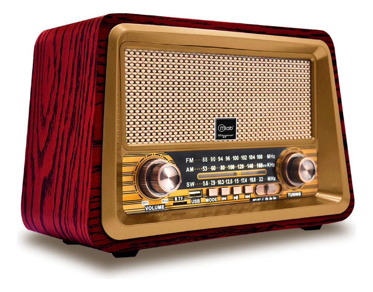 Radio Retro Stezzano Wireless Bt Fm/am Usb Sd Mlab 09136