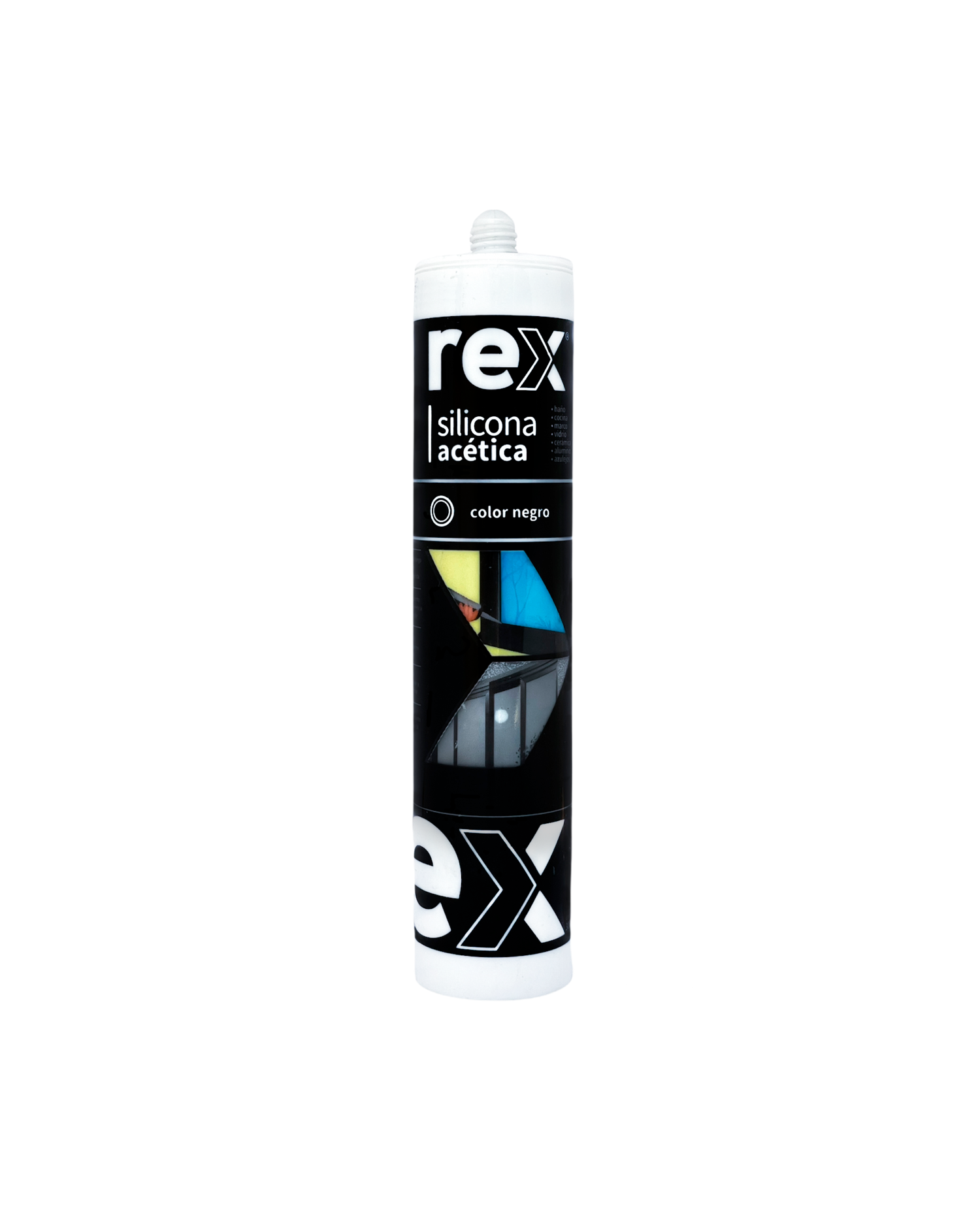Sílicona Acética Negro Cartucho 300 Ml Rex 30363