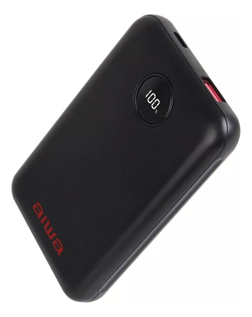 Cargador Power Bank Usb/usb-c 10.000 Mah Negro Aiwa Paw-300