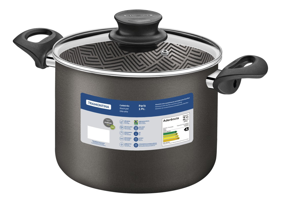 Olla Alta C/tapa D/vidrio 26cm 9.6lts Tramontina 28530-626
