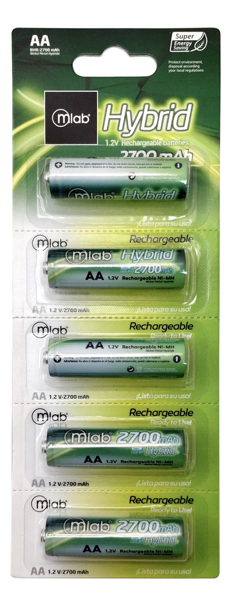 Pilas Recargables Pack 5 Aa Hibrid Rec 2700mah Mlab 07911