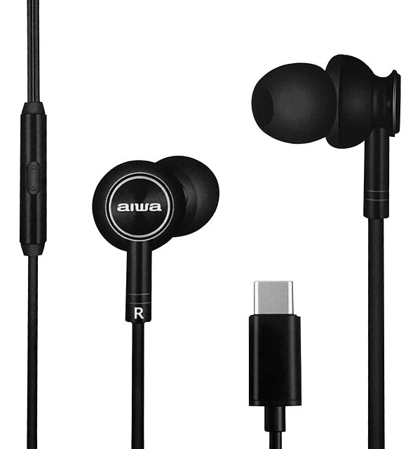 Audífonos Manos Libres Tipo-c Negro Aiwa Aw-i30tc