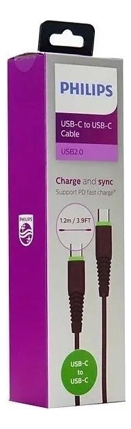 Cable Philips Usb Tipo C  A  Tipo C 1.2mts