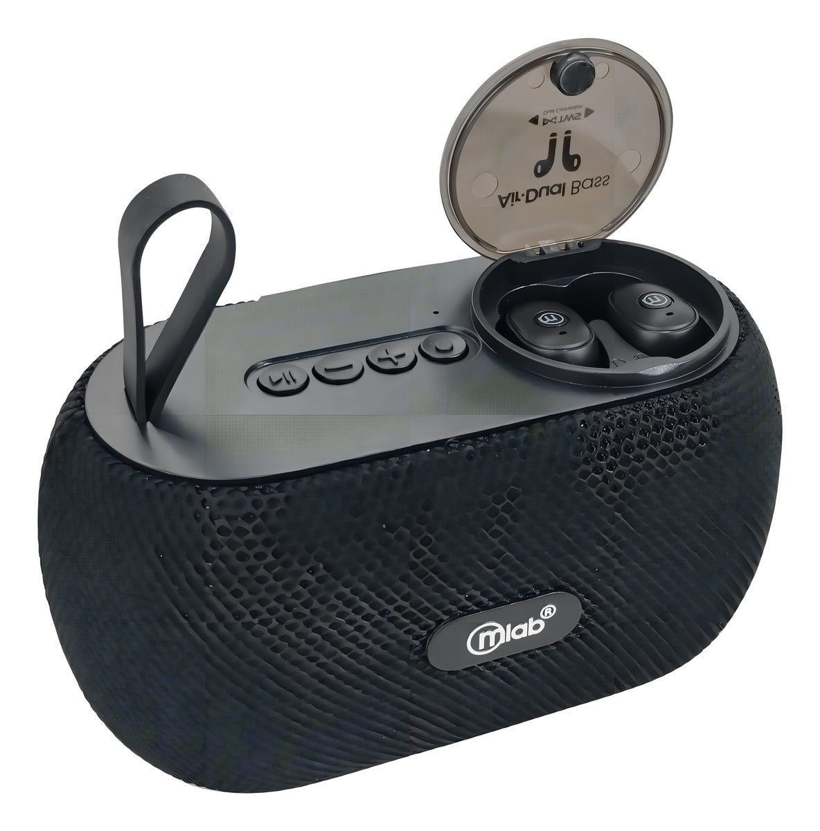 Parlante Recargable + Audifono Tws Airfly Bass Mlab Color Negro