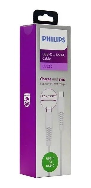 Cable Philips Usb Tipo C  A  Tipo C 1.2mts