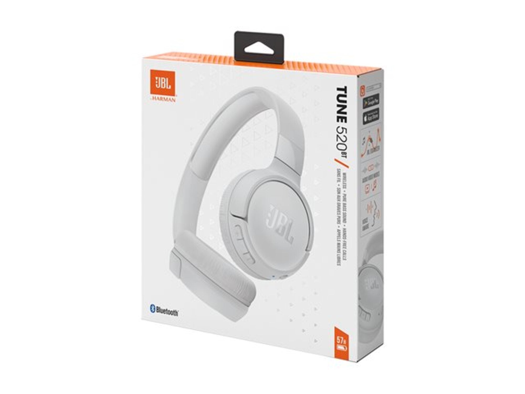 AUDIFONO BLUETOOTH ON-EAR HEADPHONE 57H BLANCO JBL TUNE520BT